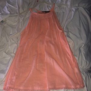 Peach flowy tank